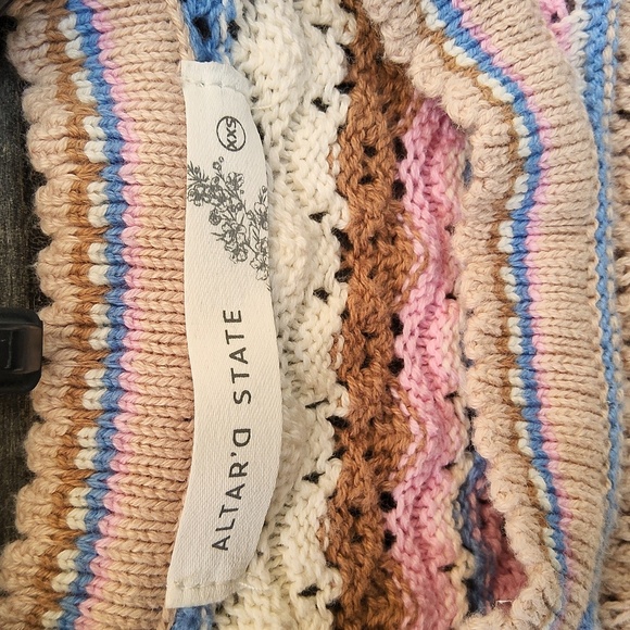 Altar'd State Crochet Knit Top Size XXS - Picture 2 of 9